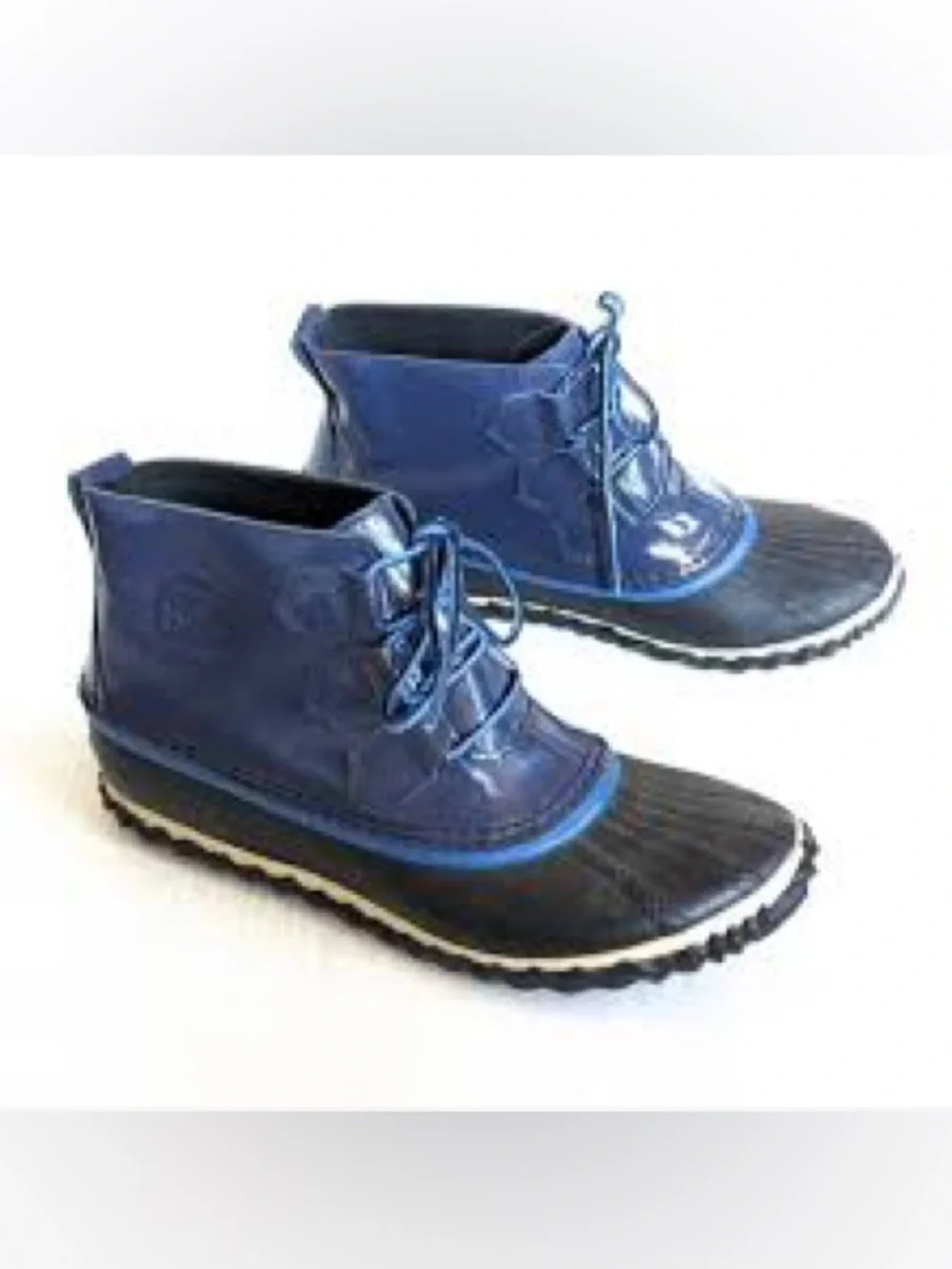 Sorel Out 'N About Rain Boots in the Nocturnal Blue/Black colorway Size 9